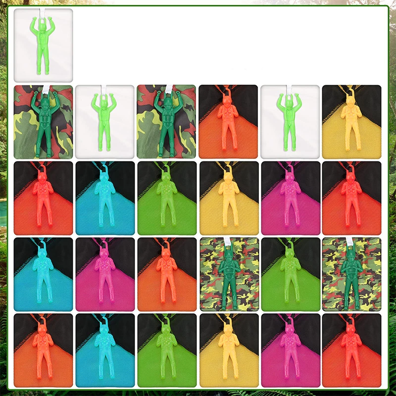 10/20/40 Pcs Parachute Toys, Mini Army Men Parachute Toys for Kids, Flying Throwing Gifts Bulk for Easter Christmas Kids School