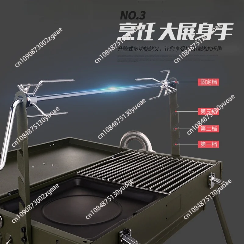 Barbecue Grill Household Charcoal Barbecue Grill Outdoor Folding Portable Camping Camping Car Picnic Grill Roast Leg of