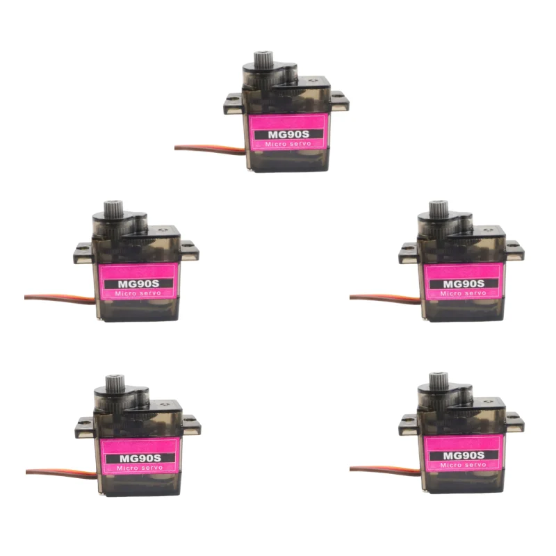 

MG90S Metal Gear Micro Servo 5/10Pcs, 9g 180 360 Degree SG90 Upgrade for RC Helicopter Plane Trex 450 Robot