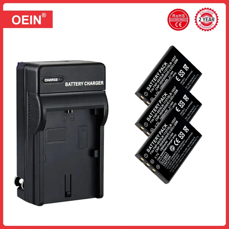 NP-60 NP60 Battery and LED Charger for Fujifilm NP-60 Kodak KLIC-5000 Samsung SLB-1137 Olympus LI-20B FinePix 50i 601 F401