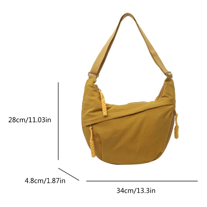 Solid Color Nylon Bag for Student Girl Large Capacity Bag