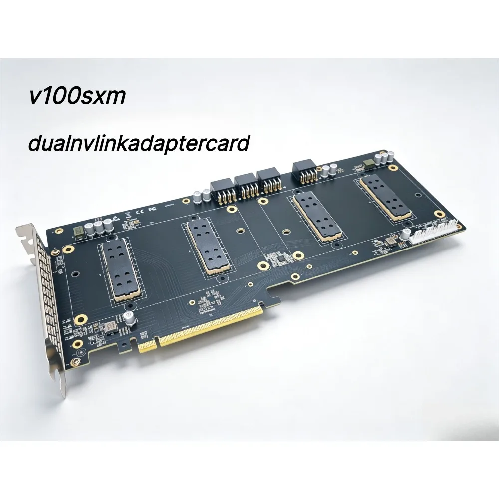 V100 SXM2 Dual GPU Adapter Card NVLink Bridge PCIe x8/x8 300GB/s Full Bandwidth High Performance Computing HPC Accelerator