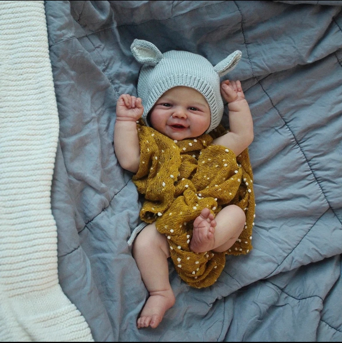 

19 inch Full Body Reborn Baby Doll vivienne Lifelike Soft Touch Cuddly Newborn Baby Doll Multiple Layers Painting 3D Skin