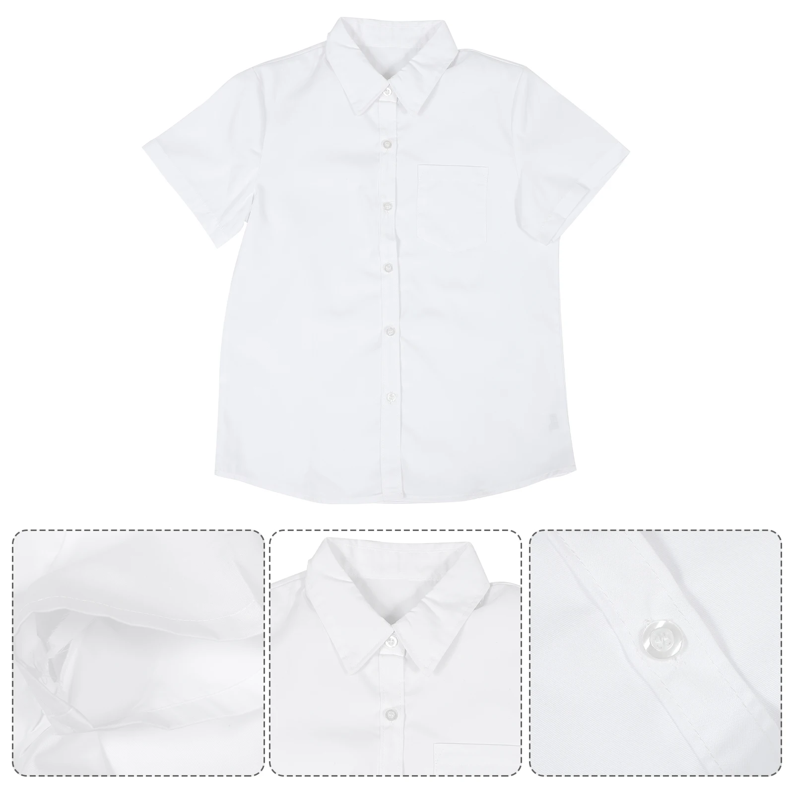 

Japanese Style Short Sleeve Shirt School Uniform White Material Comfortable Breathable Easy Wear Matching Skirt Jeans