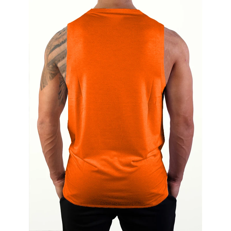 Plain Mesh Gym Clothing Summer Quick Dry Fitness Tank Tops Mens Sports Sleeveless Shirt Loose Basketball Jerseys Running Vest