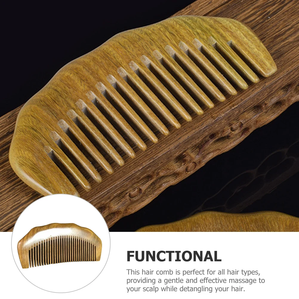 

Green Sandalwood Hair Comb Scalp Massager Detangling Tool For Hair Styling Anti-Static Gentle Hairdressing Scalp Care