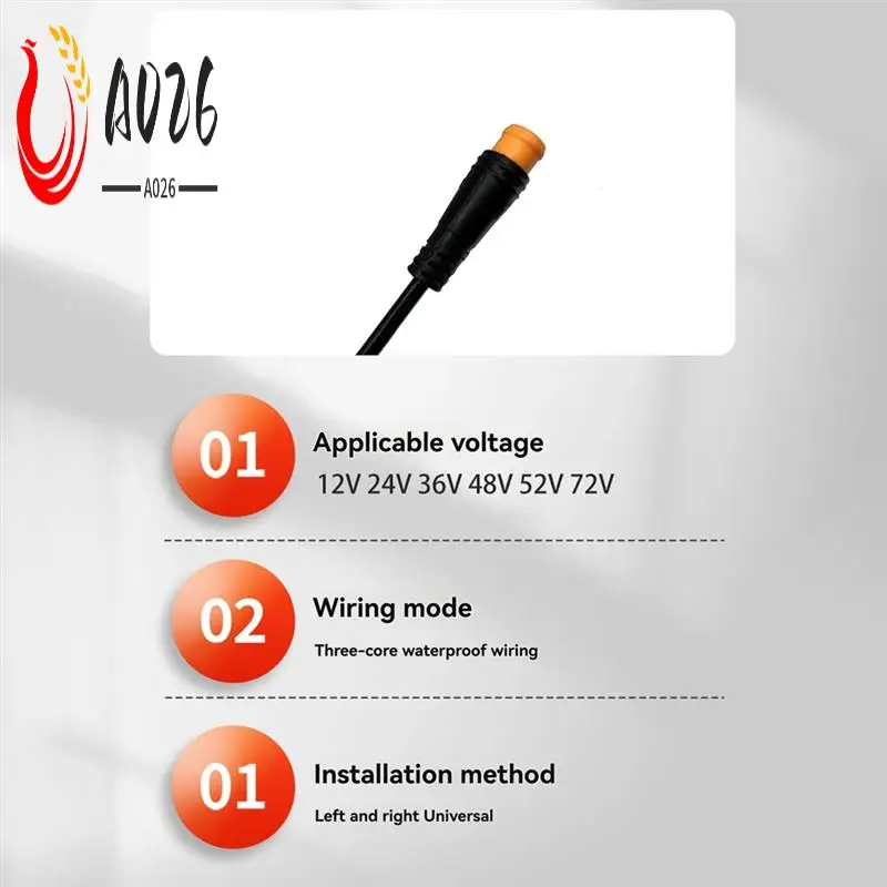 

A026-300X E-Bike Thumb Throttle For Electric Scooter Accelerator Right/Left Hand Throttle 24V 36V 48V 72V Waterproof 3PIN