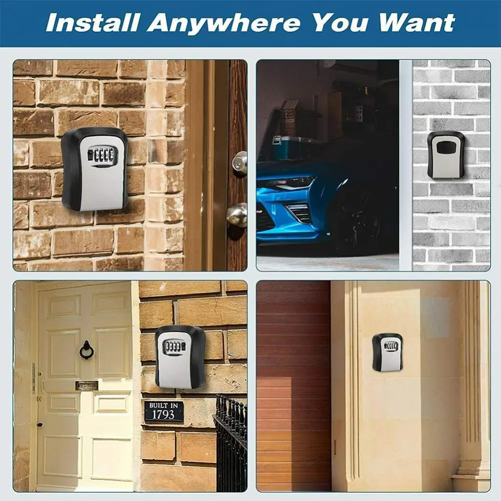 1/2PCS Password Key Box Decoration Key Code Box Key Storage Lock Box Wall Mounted Password Box Outdoor Key Safe Lock Box