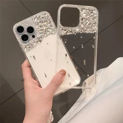 Bling Rhinestone Crystal Diamond Soft Phone Case Cover, Back Pendant,For iPhone 16Pro, 13, 16, 15 Pro, 14MAX, 17, 15Plus