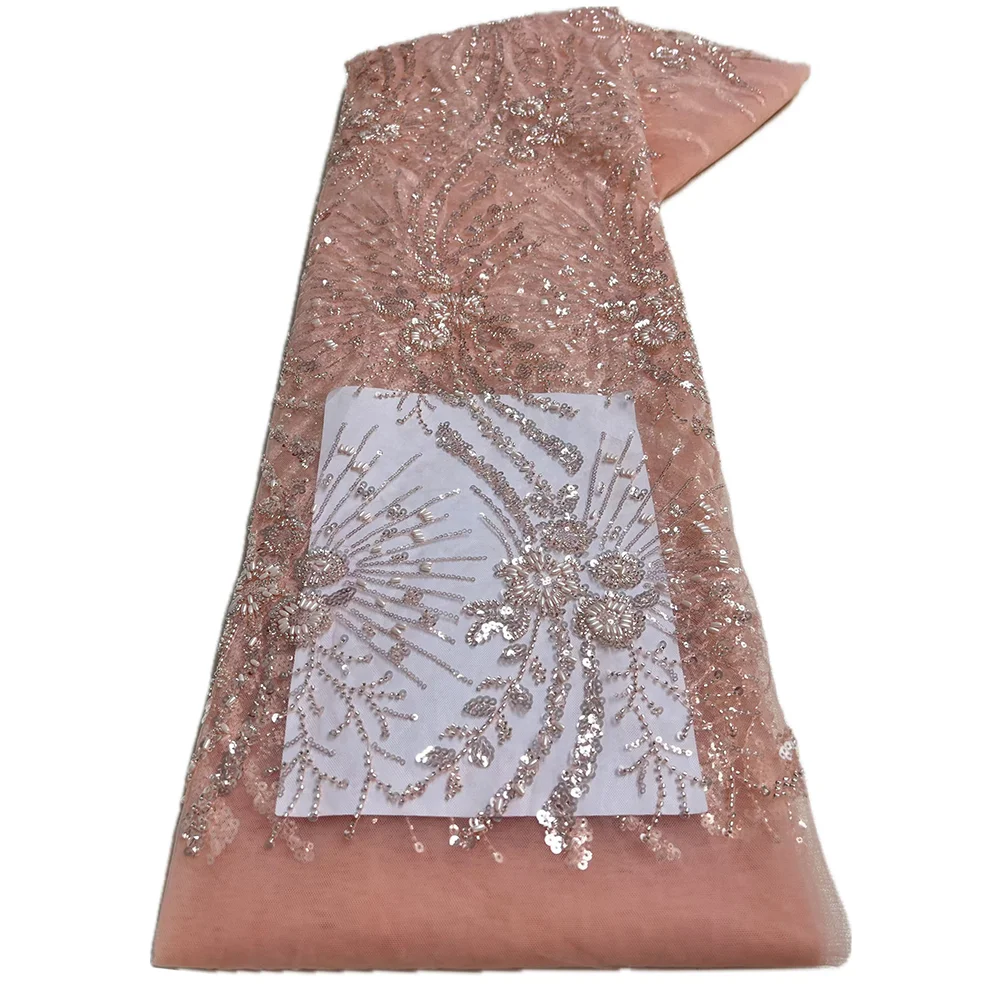 Tessuto africano del pizzo 2025 tessuto con paillettes in rilievo Lang Nigeria abito da sposa abito da sposa francese in tulle di alta qualità di alta qualità