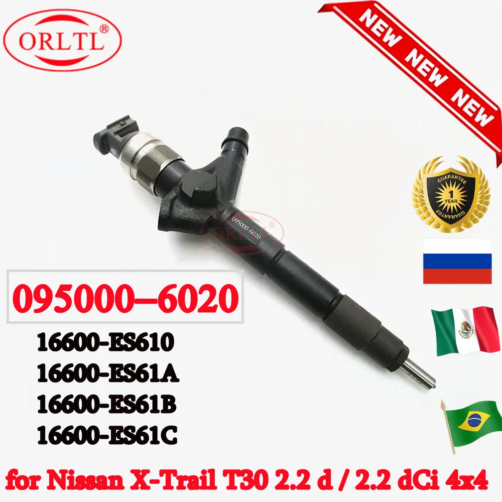 ORLTL Diesel Injector 095000-6020 16600-ES60A 16600-ES60B 16600-ES60C 0950006020 for ​Nissan X-Trail T30 2.2 d / 2.2 dCi 4×4