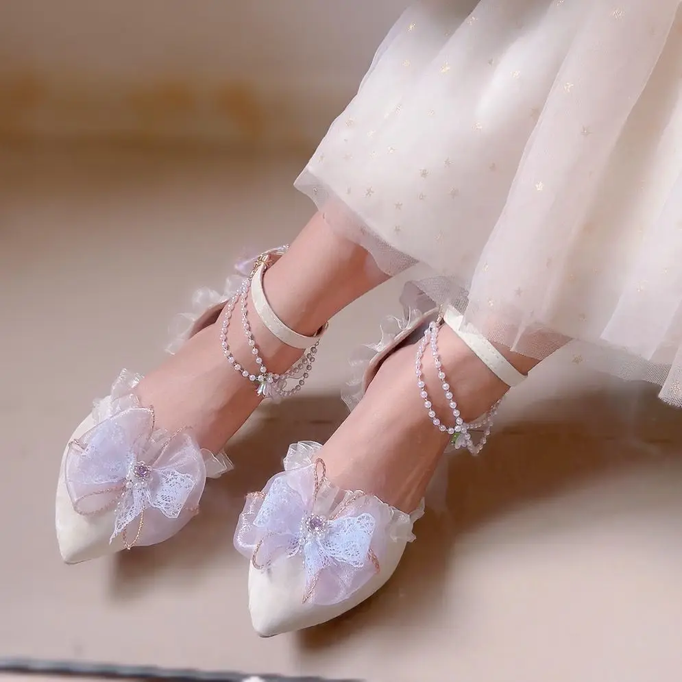 Lolita Shoes for Women Ladies Party Shoes Luxury Designer Elegant Woman Shoe purple shoes for women wedding bridal shoes 2026