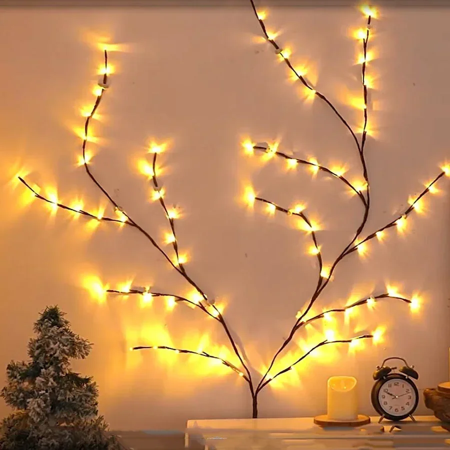 

Artificial Willow Vine Light 2 Colors Birch Tree Branches Light With Remote 1.5M 72LED Christmas Flexible DIY Vines Decor Light