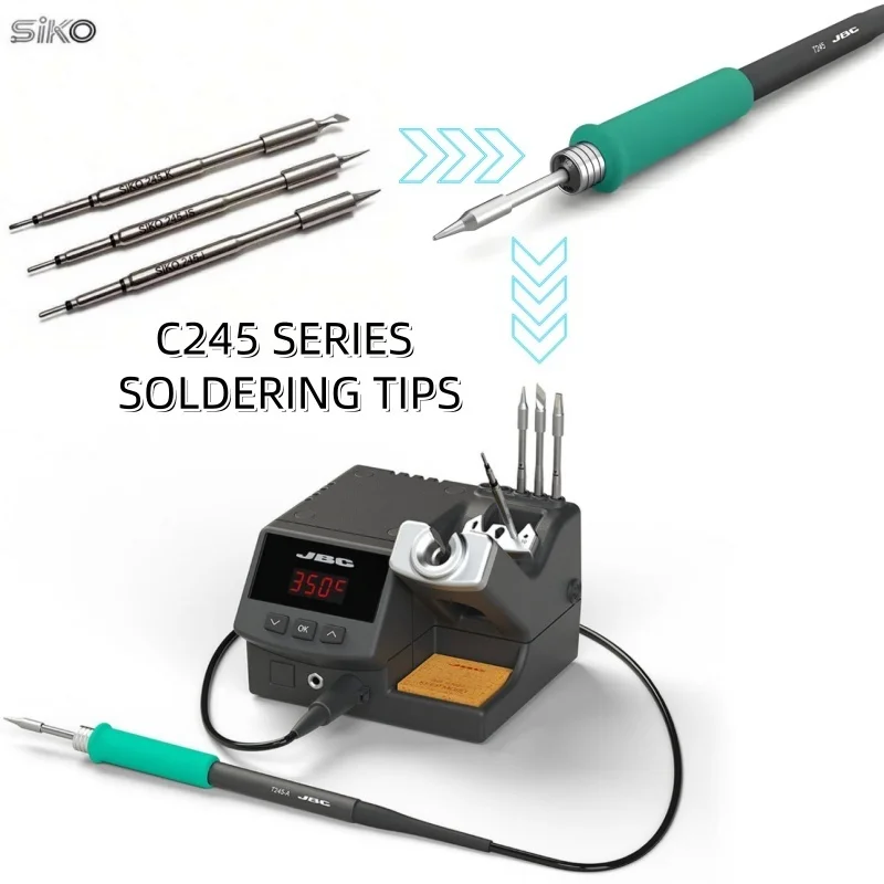 SiKO C245 Soldering Tip Set I IS K 3 Types 2s Fast Heating for JBC T245 Phone Pad Tablet PCB Micro Soldering BGA Rework Repair - view 5