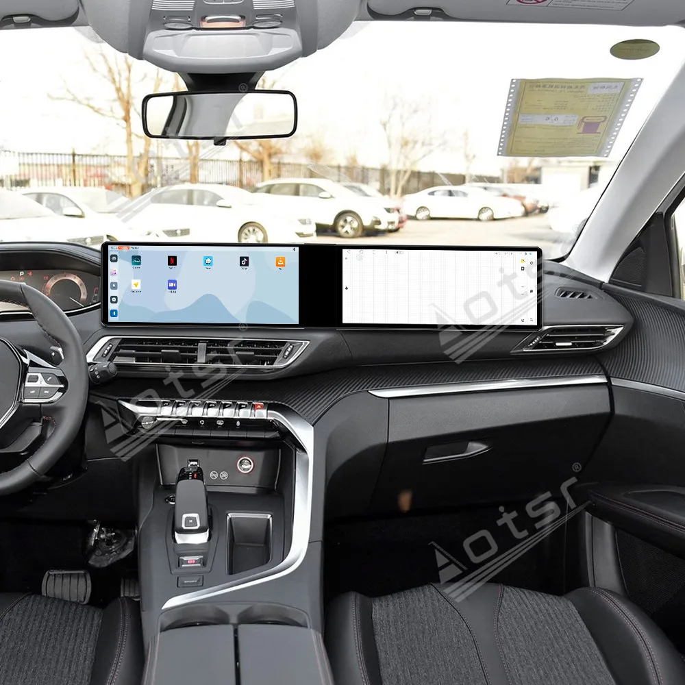 

For Peugeot 4008 2016-2022 Dual Screen 12.3 Inch CarPlay GPS Navigation Qualcomm Touch Screen Multimedia Stereo Head Unit Auto