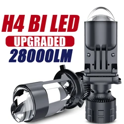 160w 28000lm lâmpada automática mini lente led h4 9003 hib2 lâmpadas farol carro motocicleta projetor duplo len led automotivo moto 12v 24v