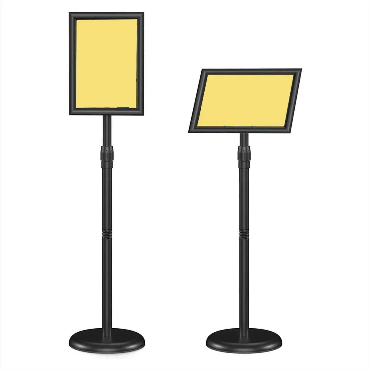 N14R Top Sign Holder Stand 8.5x11 Inch Adjustable Floor Standing Sign Holder - Signage Stand with Snap-Open Frame Display
