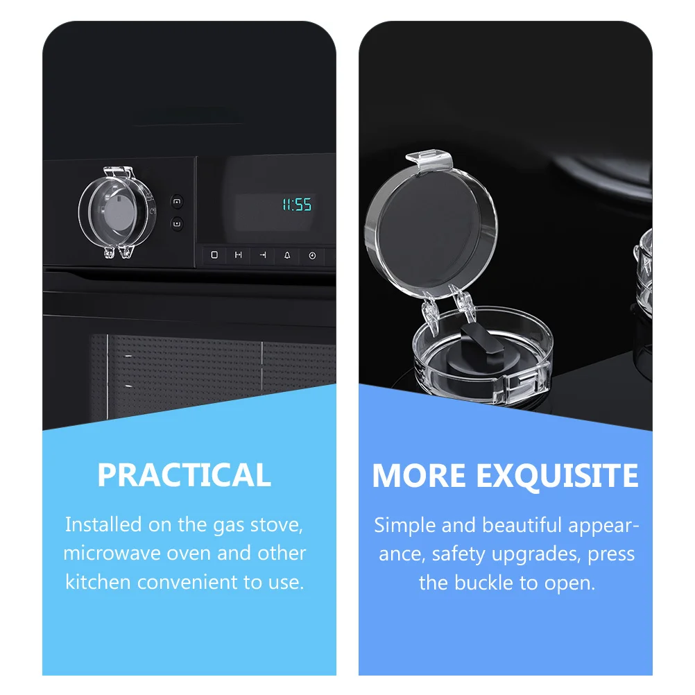 5pcs Gas Knob Gas Stove Burner Covers Transparent Child Safety Guards For Oven Burner Protector Stove Knob Safety Covers