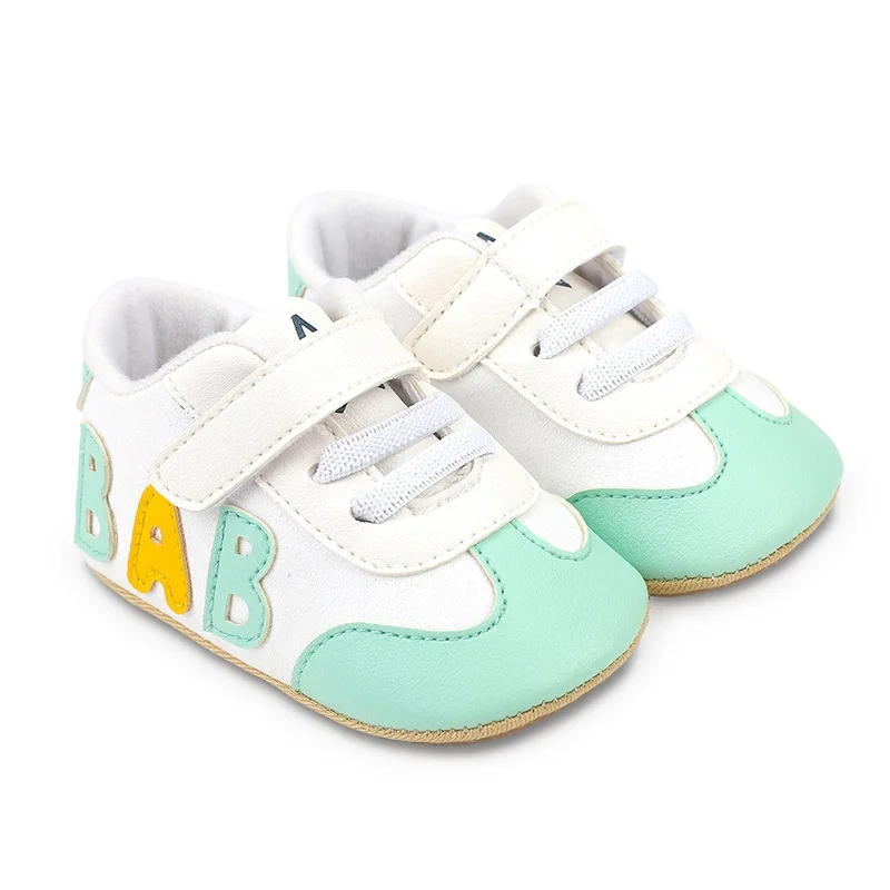 

Autumn Spring Newborn Boys Girls Contrast-Colored First Walkers Non-Slip Soles Sneakers Prewalkers 0-18 Months