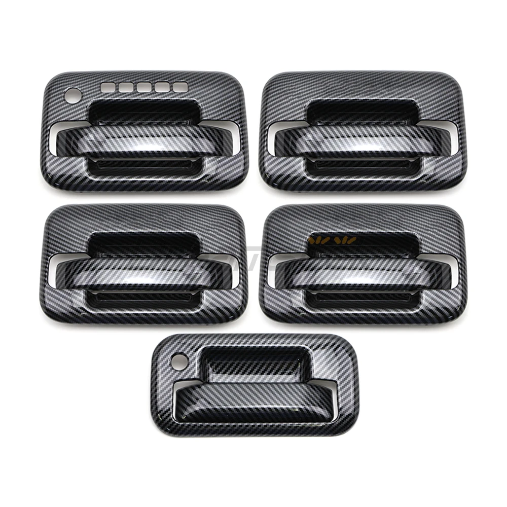 10PC Osłona klamki drzwi + klapy tylnej z włókna węglowego do Forda F150 F-150 2004 2005 2006 2007 2008 2009 2010 2011-2014 z klawiaturą