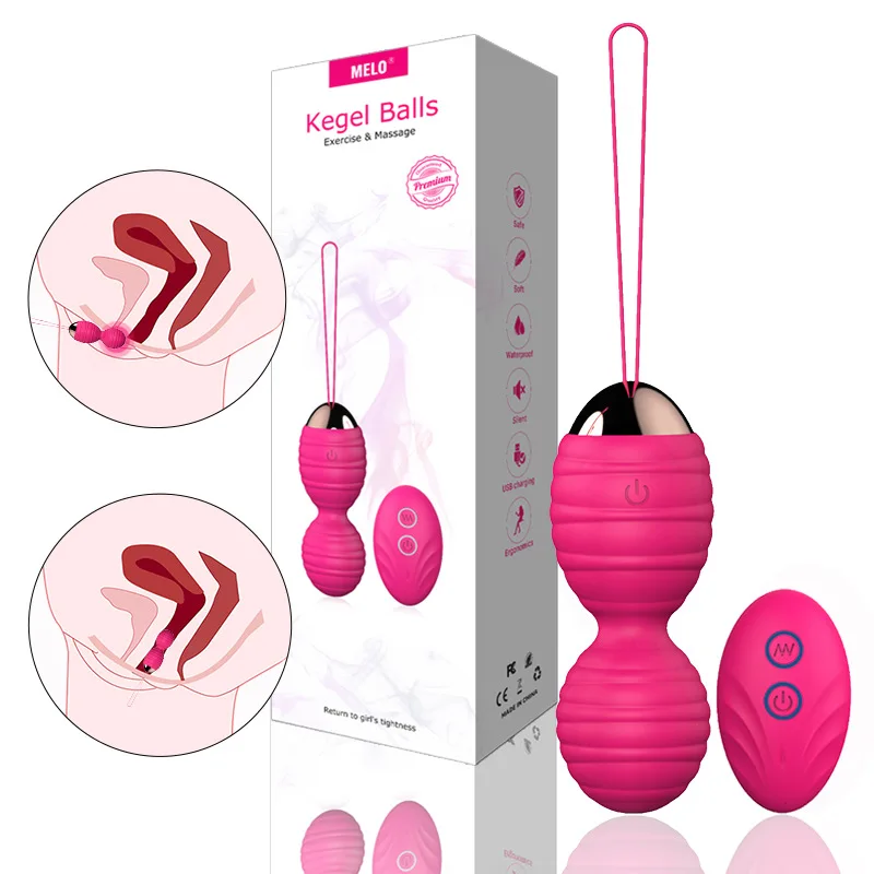 Kegel Vaginal Balls for Women 12 Frequency Vibration Remote Controlled Waterproof Silicone Ideal for Vaginal Tightening Exercise