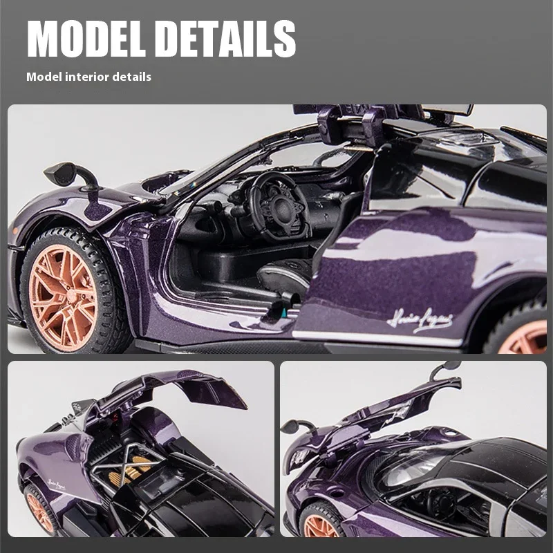 1:32 Pagani Huayra Dinastia Supercar Alloy Diecast Model Car Sound and Light High Simulation Model Gift