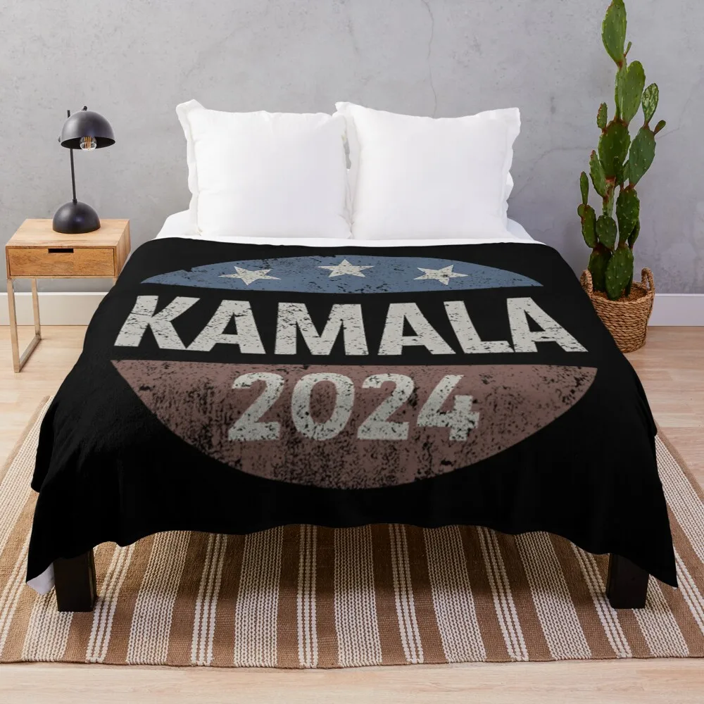 Kamala Harris 2024 For President Retro Vintage Button 2024 Election Gifts Throw Blanket anime wednesday Blankets