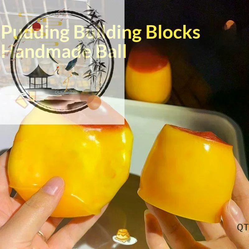 Simulation Caramel Pudding Squeeze Toy With Crispy Crunch Sound Stress Relief Toys For Kids Adults Stress Relief Daily Play