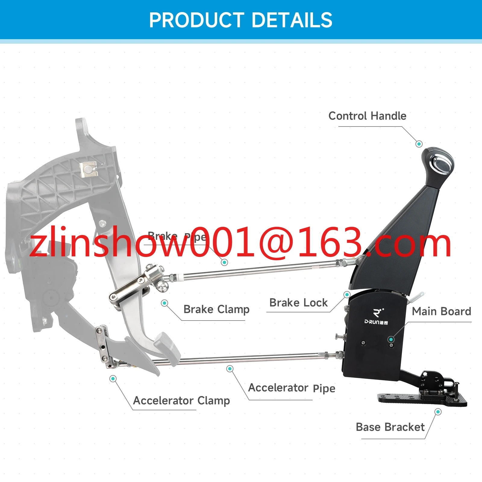 

Handicap Hand Control for Disabled Drivers Car Driving Assistance Push Pull Control Brake Throttle