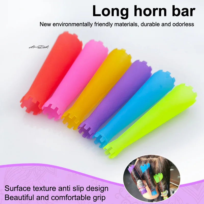 

6Pcs Hair Perm Rods Set Plastic Cold Wave Hair Curling Rollers DIY Heatless Curlers Hair Styling Kit for Natural Hair