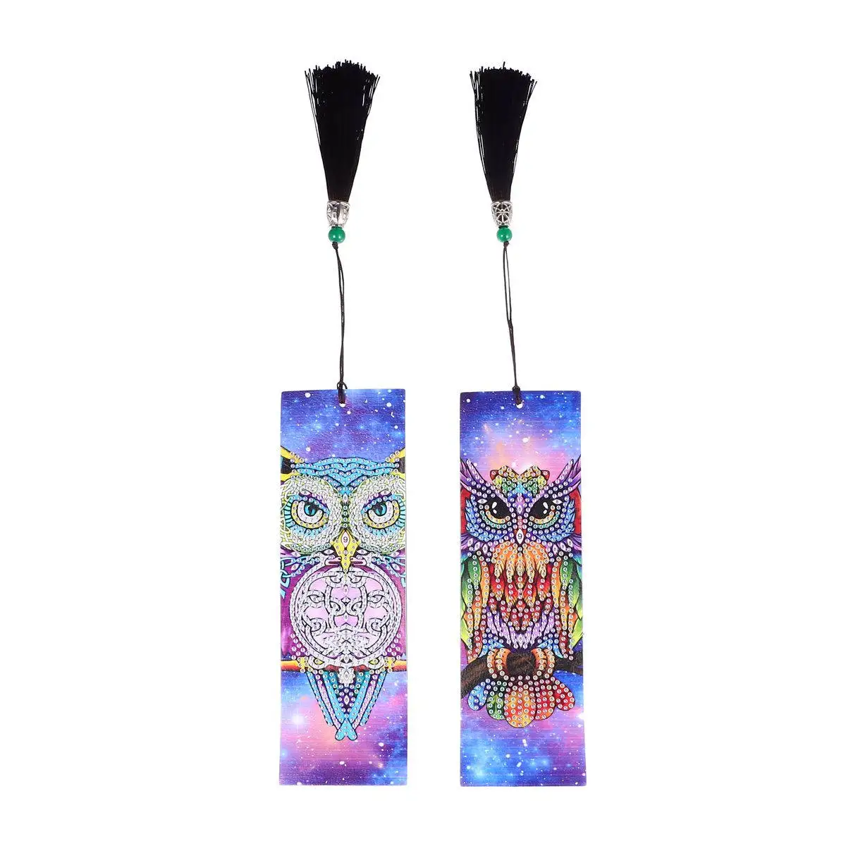 

2pcs Diamond Bookmarks Diy Rhinestone Painting Crafts Set Tassel 5D Effect No Smell Creative Bookmark Decor For Family