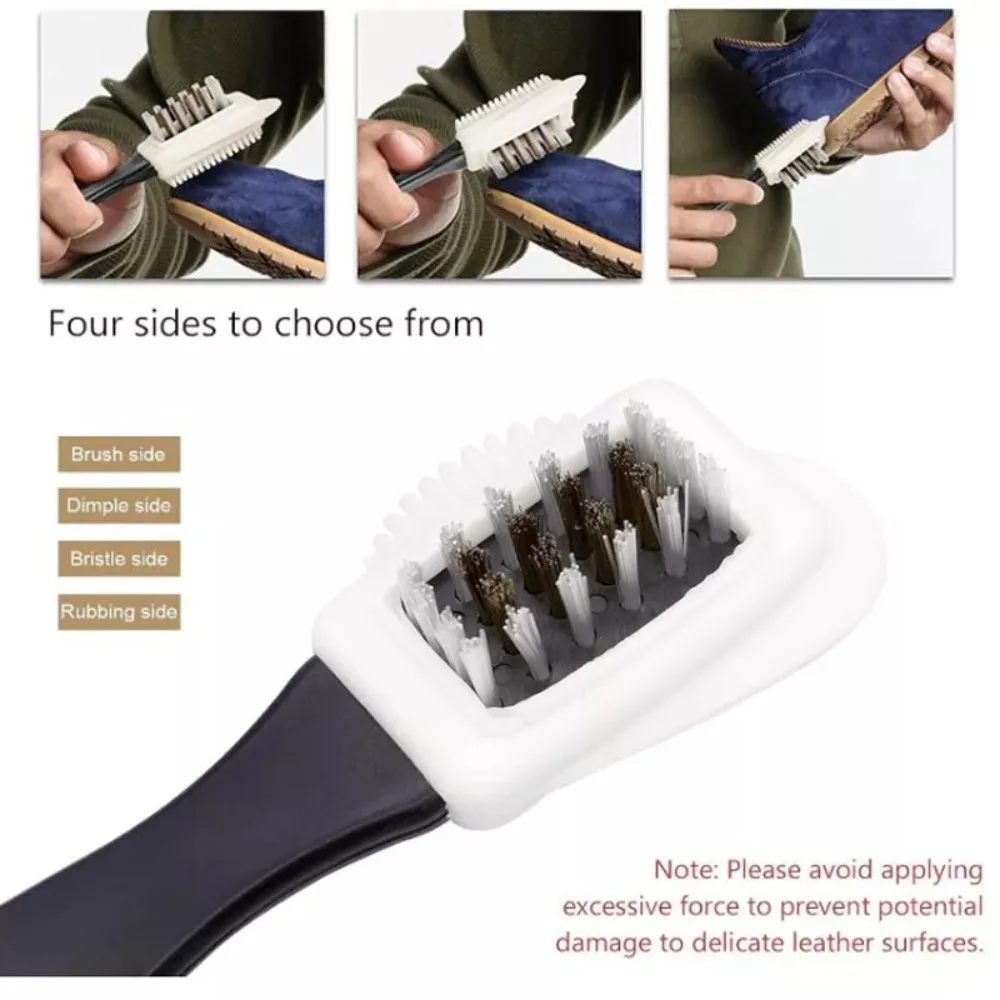 Kit de escova de camurça para remoção de manchas, 4 unidades, com ferramenta de limpeza de borracha, uso doméstico, kit de escovas nubuck, botas, pano de limpeza para sapatos