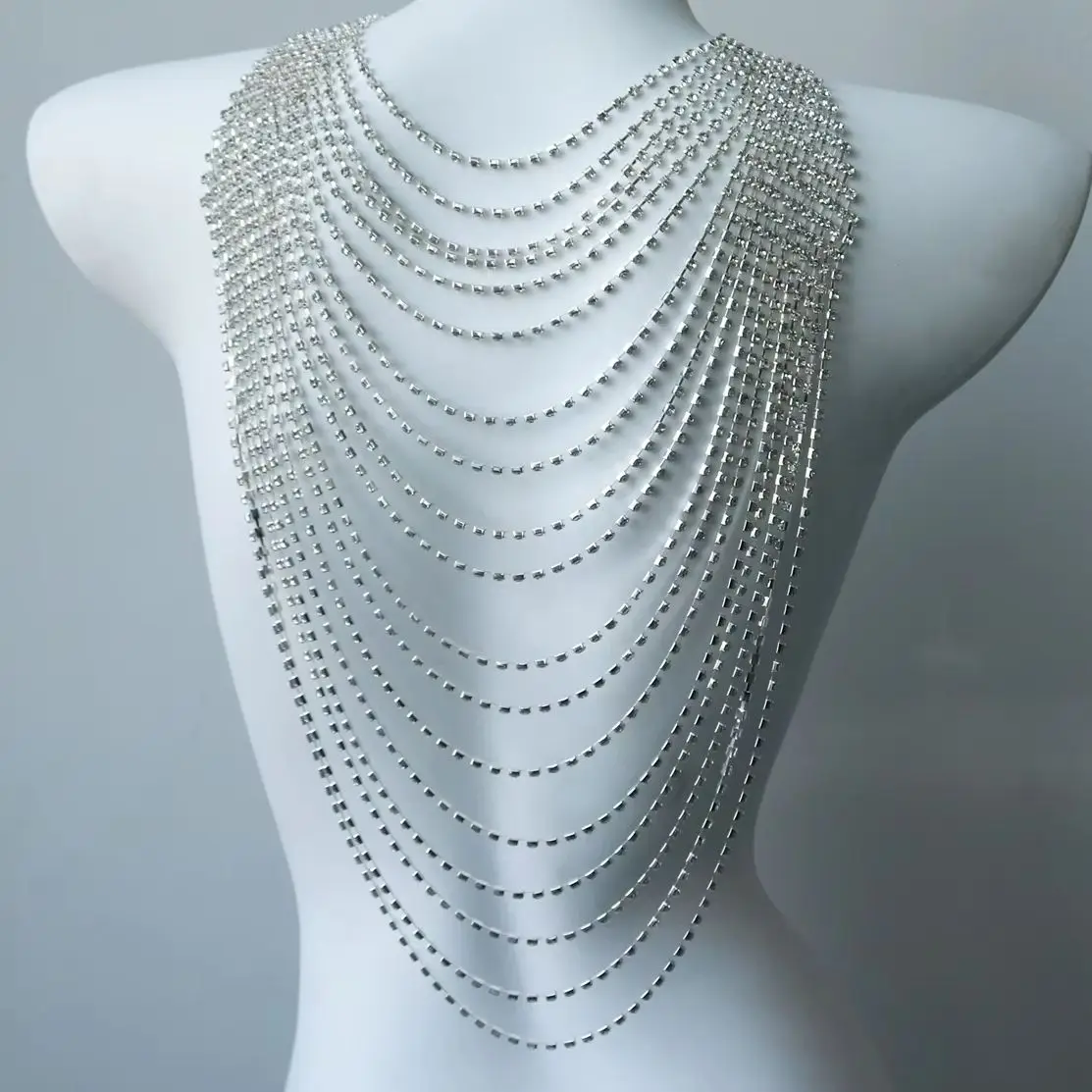Stylish Multi-Layer Body Chain for Banquets — Exquisite & Sexy Rhinestone Back Chain, a Sparkling Gift for Beach Parties
