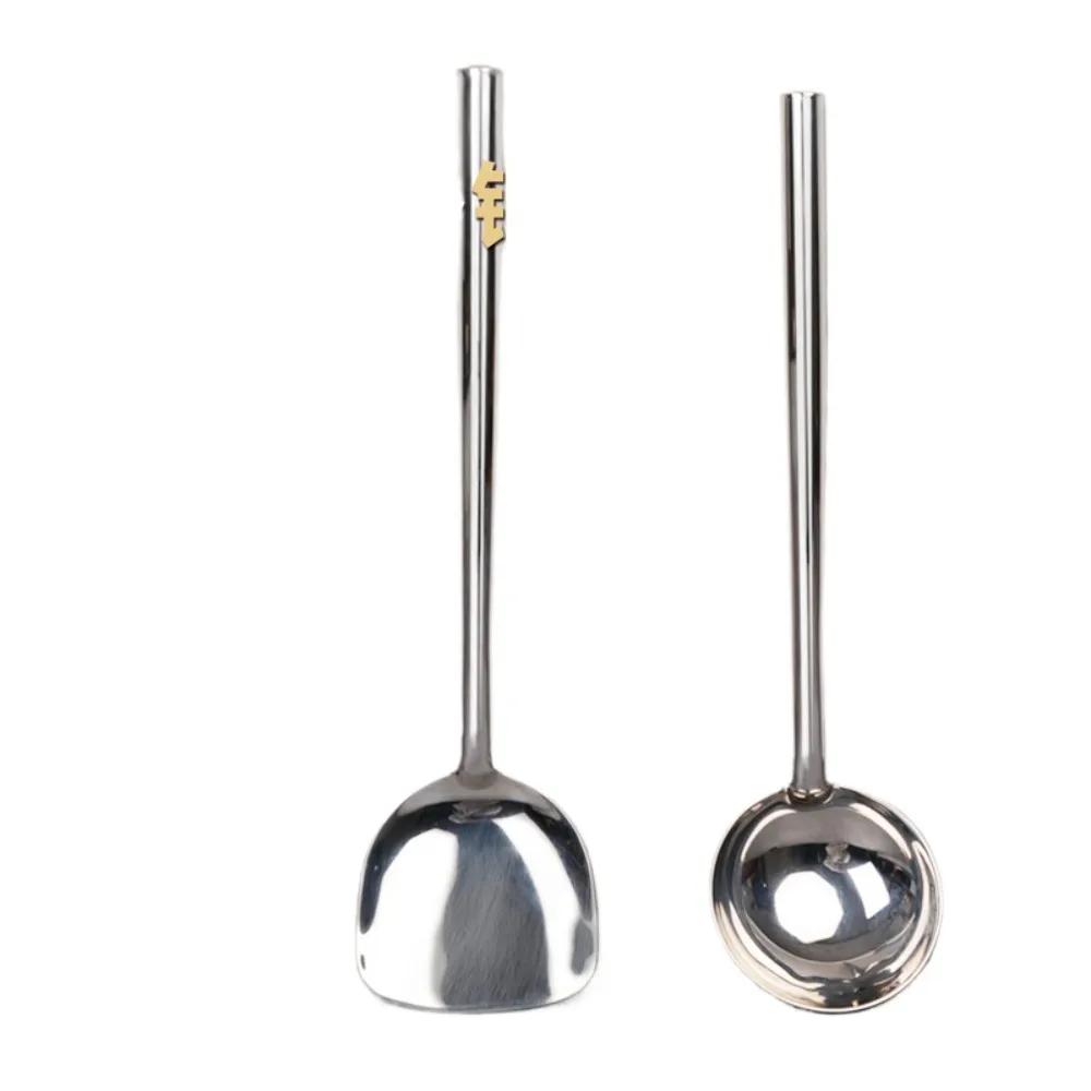 316L Antibacterial Stainless Steel Cooking Spatula & Soup Ladle, Household Kitchen Utensils