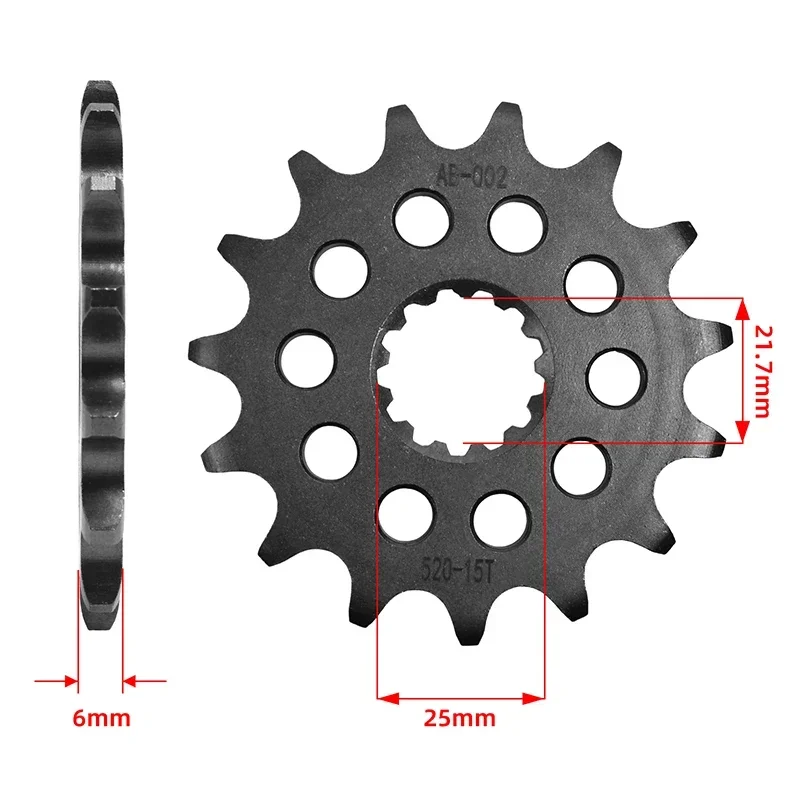 Chain 520 14/15 T Front Sprocket For Kawasaki EN EX ER Z Ninja 400 650 R KRT ER-6f/6n ABS W EJ 800 Suzuki SV SFV 650 400Inazuma