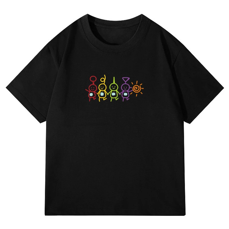 

2025 new text printing short-sleeved t-shirt summer mens and womens cotton loose half-sleeved t-shirt