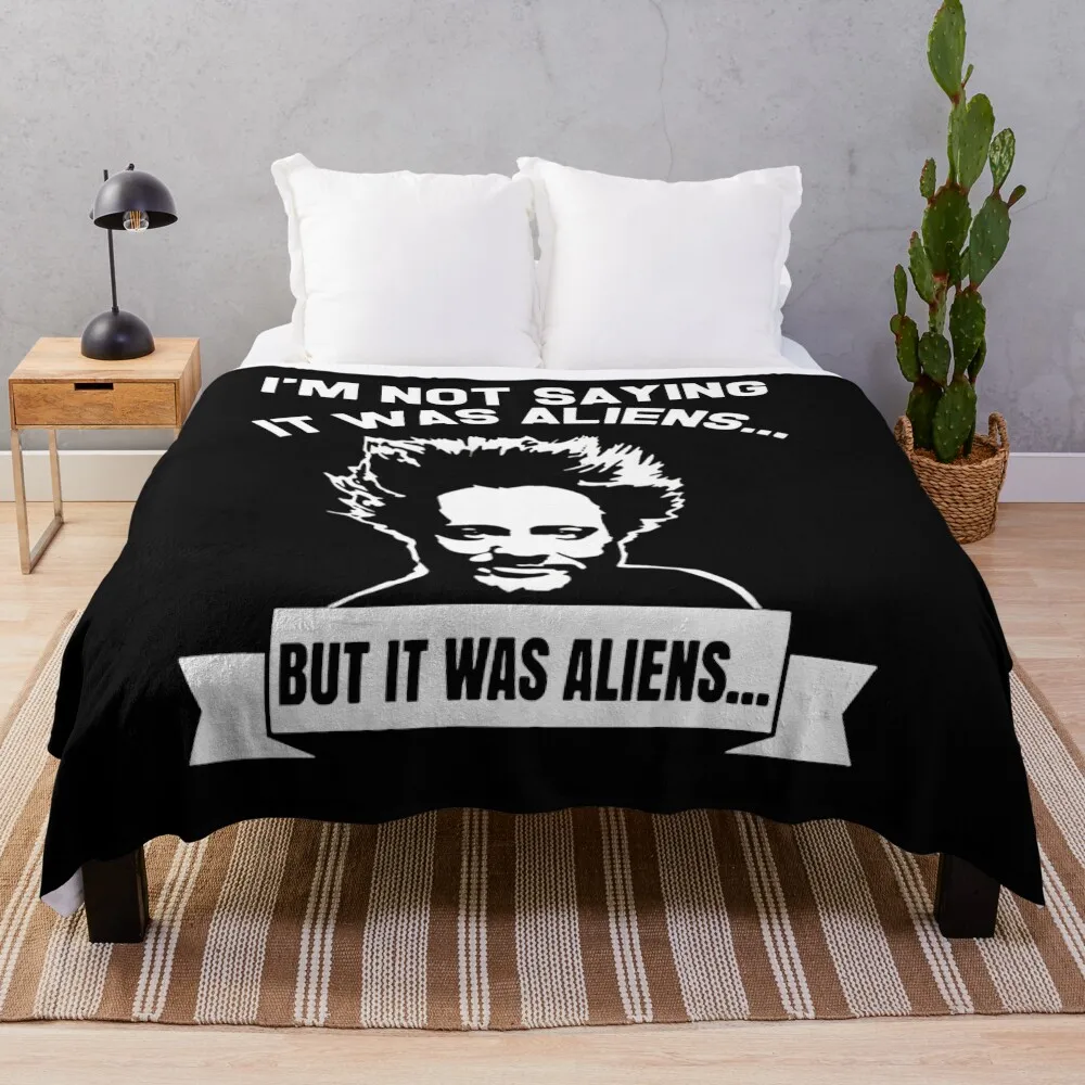 

It-was-Aliens-Giorgio-A-Tsoukalos-T-Shirt-Black Throw Blanket Blankets For Bed Soft Big Blankets