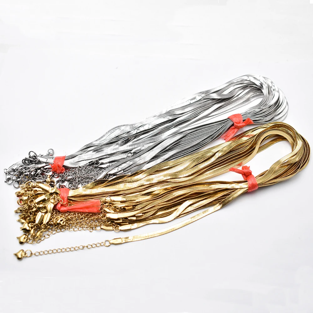 

Оптовая продажа, 20 шт., 4 мм, 40 см + 5 см, золотого цвета, нержавеющая сталь, цепочка в виде змеи, ожерелье, веревочная цепочка, застежка-лобстер, сделай сам, ювелирные аксессуары