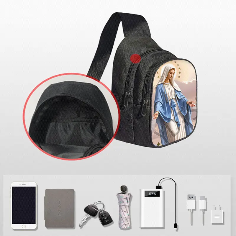 Borsa da petto con stampa Holy Virgin Mary Lady of Guadalupe Borse a tracolla da donna per borse a tracolla da viaggio Maria Porta cellulare chiave