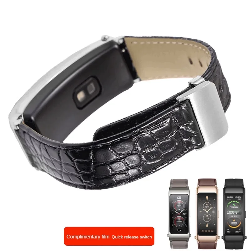 

Genuine Leather Watch Strap Substitute B7 B6 Smart Bracelet Series Convex Interface Crocodile Leather Watch Strap 16mm