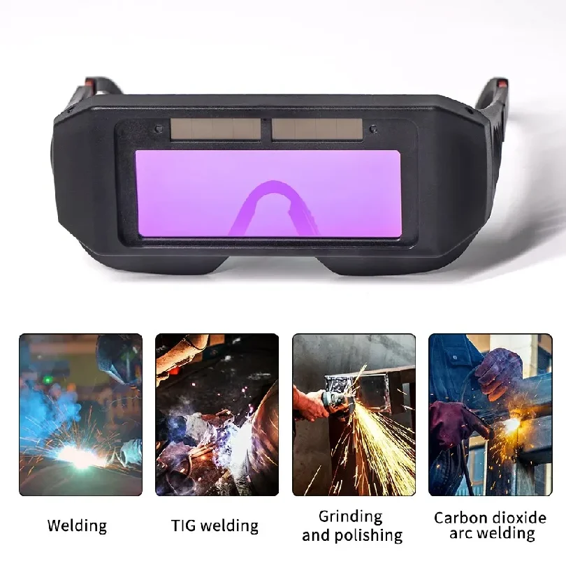 Solar Powered Welding Helmet Auto Darkening Welding Goggles LCD Welder Glasses for TIG MIG MMA Plasma Welder Glasses view 2