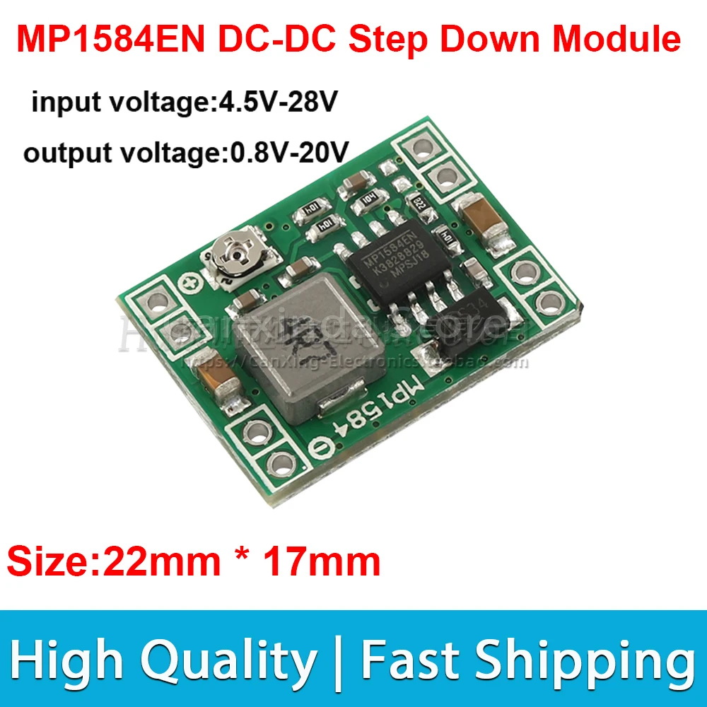 

2pcs MP1584EN MP1584 3A Ultra-Small Size DC-DC Step Down Power Supply Module Adjustable Buck Converter