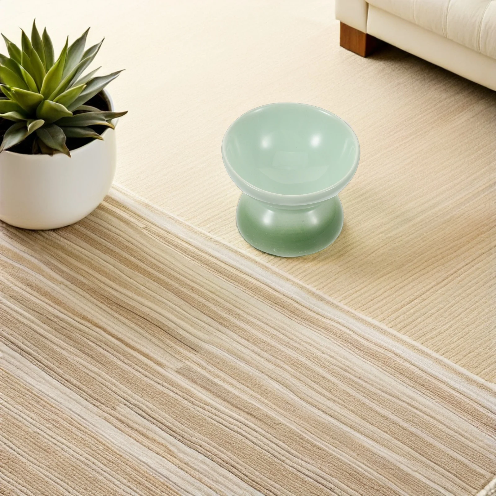 

Ceramic Elevated Cat Bowl Tilted Raised Design for Comfortable Feeding Indoor Cat Food Water Bowl Durable Pet Feeder