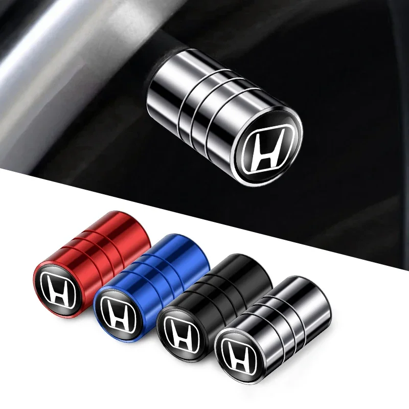 Aluminium Alloy Car Wheel Tire Valve Cover Caps For Honda Civic Fit Jazz Accord Pilot Passport Stepwgn CRV BRV HRV Accessories