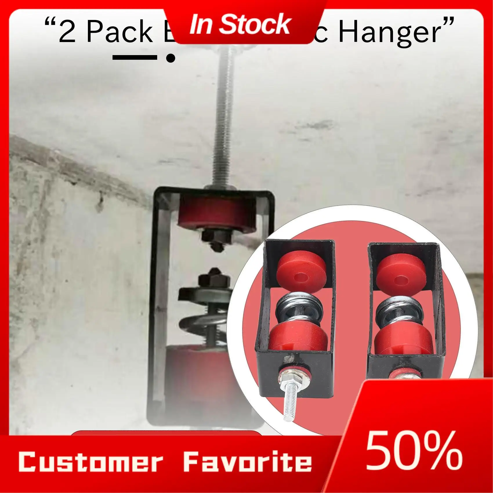 

AT03 Top Elastomeric Hanger - Spring Vibration Isolator - Anti Vibration Ceiling Suspended Mounted - Studio, Home Theater (2 Pac
