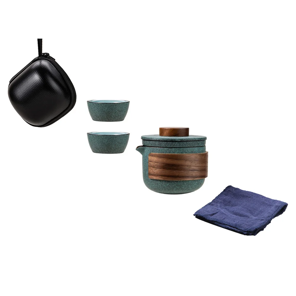 

1 set Portable Ceramic Tea Cup Set Kung Fu Teaware Travel Practical Elegant Safe Gift Ideas Kitchen Bar Accessories