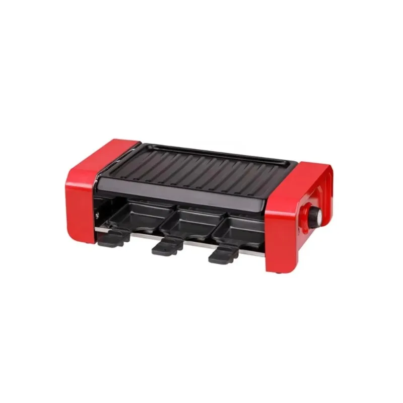 

900W 6-person electric grill Raclette grill with 6 non-stick pans, adjustable temperature control Raclette grill electric grill.