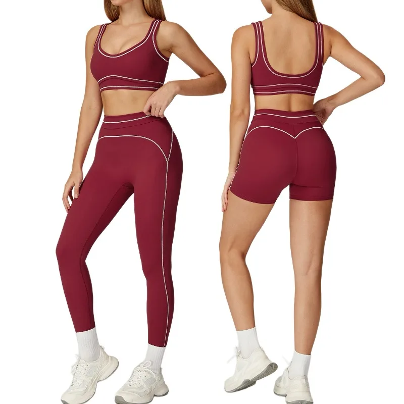 

Shaving Yoga Set, Shoulder Strap, High-end Sports and Fitness Suit, Women's Running and Fitness Gym Set