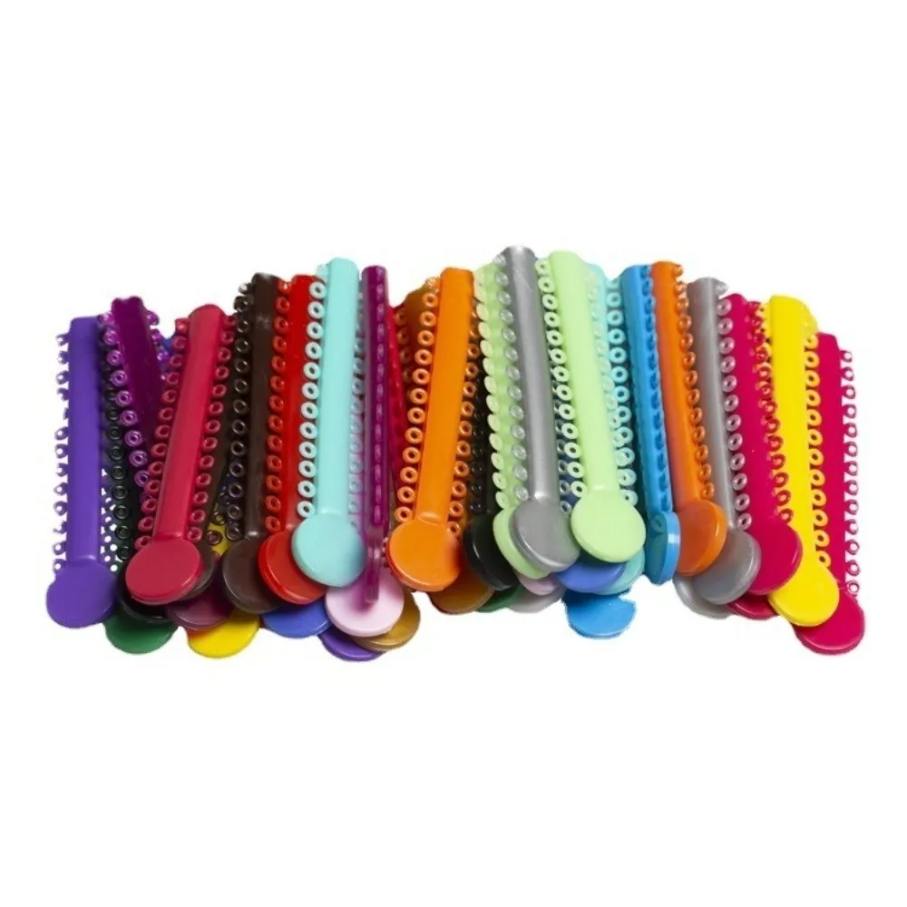 40Pcs Multi Color Orthodontic Ligature Bands Elastic Dental Teaching Teeth Corrector Bands Orthodontic Ligating Ties
