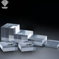 Square Acrylic Solid Display Photography Props Cube Riser Pedestal Block Shop Retail Skin Care Cosmetic Jar Jewelry Stand Holder